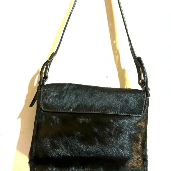 Claudio Orciani pony skin and leather shoulder handbag - Picture 3 of 11